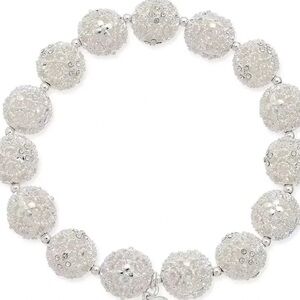 Silver Filigree Ball Stretch Bracelet